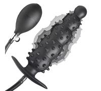 XR Brands Master Series - Tapón Anal Inflable Estriado - Negro