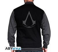 Assassin's Creed Assassins Creed Colegio de la chaqueta del juego Logotipo gris negro