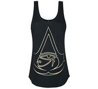 Assassins Creed Camisetas sin Mangas Origins Logo Golden Crest algodón Negro - XS