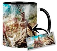 Assassins Creed Odyssey Alexios Kassandra Taza Interior y Asa Negra Ceramica Mug
