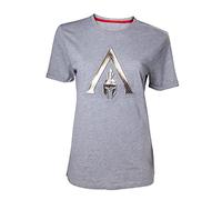 Assassin's Creed Odyssey - Emblem Mujer Camiseta Gris/Melé S, 50% algodón, 50% poliéster, Regular