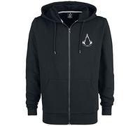 Assassin'S Creed Valhalla - Crest Hombre Capucha con Cremallera Negro M, 100% algodón, Regular