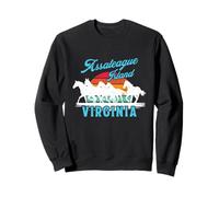 Assateague Island Wild Horses Virginia Viaje Retro Atardecer Sudadera