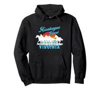 Assateague Island Wild Horses Virginia Viaje Retro Atardecer Sudadera con Capucha