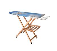 Asse da stiro in faggio con piano in legno massello e poggiaferro in ferro misura 20x33 color naturale grezzo