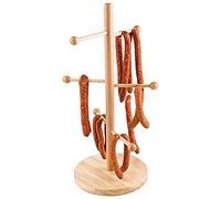 Soporte para pretzels o salchichas APS - soporte de venta sellado de madera de haya, ideal para presentar pretzels, salchichas, etc., base Ø 22 cm, altura 50cm