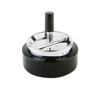 APS posacenere rotante "KLASSIKER", posacenere, posacenere in metallo cromato, coperchio con meccanismo di rotazione, Ø 10,5 cm, altezza 11cm, nero