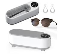 Asslye Limpiador ultrasónico de gafas, 45 kHz, limpiador ultrasónico de gafas, 500 ml, mini gafas de baño ultrasónico, limpieza de joyas, limpiador ultrasónico para dentaduras postizas collar,