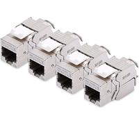 Assmann DN-93615 Digitus Professional Cat 6A - Módulo Keystone (4 unidades, apantallado, conexión de montaje sin herramientas)