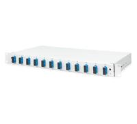 Assmann DN-96321/9 - Caja de empalme de fibra óptica (importado) | Premontado, 19 pulgadas, 1U, 24 fibras, extensible, caja de empalme de fibra de vidrio, color gris