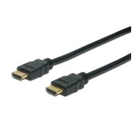 DIGITUS Cable de conexión HDMI High Speed con Ethernet - 1 m - HDMI tipo A (Estándar) - HDMI tipo A (Estándar) - 3840 x 2160 Pixeles - 3D - Negro