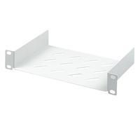 ASSMANN Electronic DN-10 Tray-1 - Bandeja para Ordenador, Plateado | Fijación frontal - Capacidad de carga: 25 kg - Chapa de acero perforada - Para armarios de red de 10 pulgadas (254 mm)