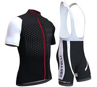 assocauicy Conjunto Ciclismo Hombre,Maillot Transpirable y Cómodo Pantalones Cortos Acolchados 3D Para Hombres En Verano