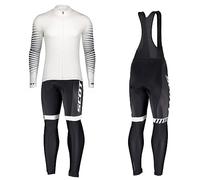 assocauicy Conjunto Ciclismo Hombre Manga Larga Pro Invierno con vellón,Ciclismo Pantalones Largos Con 3D Almohadillas De Gel