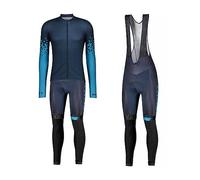 assocauicy Conjunto Ciclismo Hombre Manga Larga,Ropa Ciclismo Invierno Pantalones con 3D para Almohadillas De Gel