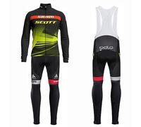 assocauicy Conjunto Ciclismo Hombre Manga Larga,Ropa Ciclismo Invierno Pantalones Con 3D Para Almohadillas De Gel