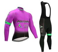 assocauicy Conjunto Ciclismo Hombre,Traje de Ciclismo Pantalones De Manga Larga Otoño Maillot con Almohadillas 5D De Gel