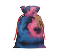 ASSORT Bolsas de regalo de Navidad con cordón de fuego azul y rosa, bolsas de lino para fiesta de Navidad, regalos de caramelos, bolsas de joyería de boda