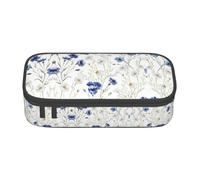 ASSORT Estuche grande con estampado de flores silvestres y margaritas de aciano, bolsa organizadora con cremallera, para oficina y universidad