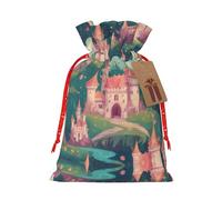 ASSORT Magic Fairy Tale Castle - Bolsas de regalo de Navidad con cordón, bolsas de lino para fiesta de Navidad, caramelos, regalos de joyería de boda