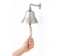 ACL Accesorios de Bar para el Hogar - Campana de Último Pedido - Campana de Pub - Decoraciones Náuticas - Campana de Pared con Sonido Fuerte, Ideal para Navidad, Recepciones, Bares - Campana de Plata