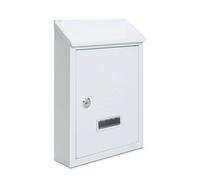 Assorted Collections Buzón de Pared, Buzón con 2 Llaves, Buzón a Prueba de Clima, fácil de Instalar 21x30x7cm (Blanco)