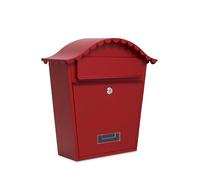 Assorted Collections Buzón de Pared, Buzón de Acero galvanizado con Cerradura y 2 Llaves, Buzón a Prueba de Clima, fácil de Instalar 36x13x37cm (Rojo)