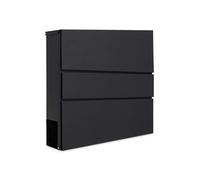 Assorted Collections Buzón de Pared con Soporte para periódicos, buzón con Cerradura con 2 Llaves, diseño Moderno, fácil de Instalar, 37 x 10,5 x 37 cm (Negro)