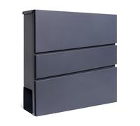 Assorted Collections Buzón de Pared con Soporte para periódicos, buzón de Correo con Cerradura y 2 Llaves, diseño Moderno, fácil de Instalar 37x10.5x37 cm (Gris)
