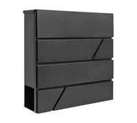 Assorted Collections Buzón de Pared con Soporte para periódicos, con Cerradura con 2 Llaves, diseño Moderno, fácil de Instalar, 37 x 10,5 x 37 cm (Negro)