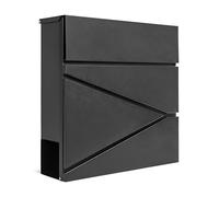 Assorted Collections Buzón de Pared con Soporte para periódicos, con Cerradura con 2 Llaves, diseño Moderno, fácil de Instalar, 37 x 10,5 x 37 cm (Negro)