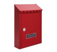 Assorted Collections Buzón de Pared de Acero galvanizado con Cerradura con 2 Llaves, buzón Resistente a la Intemperie, 21 x 30 x 7 cm (Rojo)