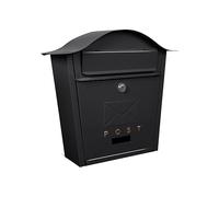 Assorted Collections Buzón de Pared de diseño clásico, Grande, con Cerradura, 2 Llaves, Resistente a la Intemperie, fácil de Instalar, Negro, 35,5 x 26 x 10 cm