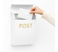 Assorted Collections Buzón de Pared de fácil Acceso | Resistente a la Intemperie y Duradero, sin Cerradura | Fácil instalación y construcción Robusta | Ideal para hogares y oficinas, Blanca