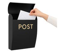 Assorted Collections Buzón de Pared de fácil Acceso | Resistente a la Intemperie y Duradero, sin Cerradura | Fácil instalación y construcción Robusta | Ideal para hogares y oficinas, Negra