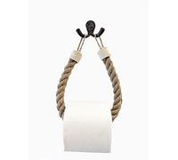 Assorted Collections Soporte para Rollo de Papel higiénico de Cuerda con Nudos Blancos Soporte de Papel higiénico de Yute montado en la Pared diseño rústico Bohemio Accesorio de baño con náutica