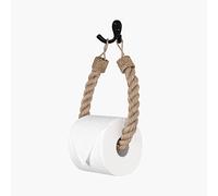 Assorted Collections Soporte para Rollo de Papel higiénico de Cuerda con Nudos Blancos Soporte de Papel higiénico de Yute montado en la Pared diseño rústico Bohemio Accesorio de baño con náutica