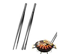 ASSRECT 2 Piezas Pinzas Cocina Acero Inoxidable 30 cm Pinza de Cocina Profesional con Punta Apuntado/Ronda Pinzas Finas de Precision Cocina para Cocinar Mariscos Barbacoa Y Reparar Comida (Negro)