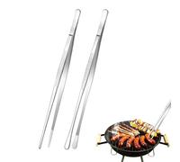 ASSRECT 2 Piezas Pinzas Cocina Acero Inoxidable 30 cm Pinza de Cocina Profesional con Punta Apuntado/Ronda Pinzas Finas de Precision Cocina para Cocinar Mariscos Barbacoa Y Reparar Comida (Plata)