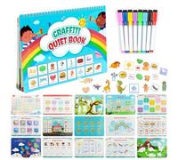 ASSRECT Montessori Quiet Book Libro Montessori para Niños 3 4 5 6 Años, 15 Pegatinas Temáticas Juguetes Sensoriales Libro, Educación Temprana para Niños Regalo