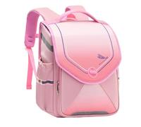 ASSYA Mochila escolar de piel sintética Ransel Randoseru que protege la columna vertebral y reduce la carga, transpirable en la espalda, resistente al desgaste y a los arañazos, Rosa, A