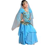 Astage Chica Vestido Danza Del Vientre India Halloween Carnaval Disfraces Azul cielo S