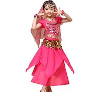 Astage Chica Vestido Danza Del Vientre India Halloween Carnaval Disfraces Hotpink M