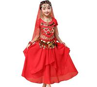 Astage Chica Vestido Danza Del Vientre India Halloween Carnaval Disfraces Rojo M