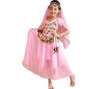 Astage Chica Vestido Danza Del Vientre India Halloween Carnaval Disfraces Rosa S