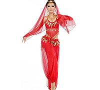 Astage Mujer Desgaste De La Danza Del Vientre Pantalón Deportivo Harem Ropa Rojo