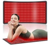 Astarexin Almohadilla de terapia de luz roja: 406 LED de 660 nm y 850 nm, alfombrilla infrarroja plegable de 56 W con modo de 5 niveles, temperatura inteligente y temporizador para cuerpo completo