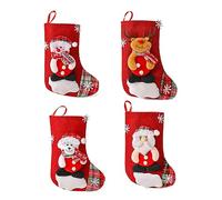 AstarFavor 4 Piezas Medias Navideñas, Calcetines para árboles de Navidad, Bolsa de Regalo,Calcetines de Papá Noel para Decoración de Fiestas Navideñas