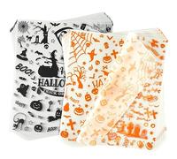 ASTARON 100 hojas de papel encerado de Halloween para envolver alimentos, papel encerado para dulces, galletas, sándwich, papel de regalo, cesta de alimentos fritos, papel a prueba de grasa