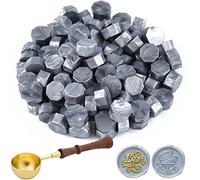 ASTARON 300 cuentas de cera para sellar sellos de cera, kit de sellos de cera octágono con 1 cuchara para derretir cera para invitaciones, tarjetas, sobres, paquetes de vino, envoltorios de regalo